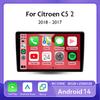 Автомобильное радио для Citroen C5 2009 2010 2011 - 2015 Беспроводной Carplay Android Auto Авторадио Android 14 Android Player Радио Bluetooth