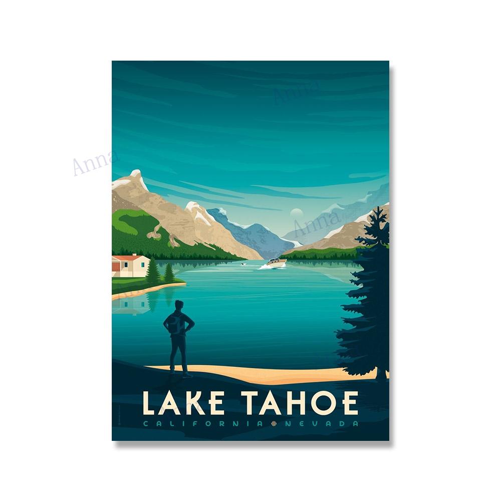 Нью-Йорк Бостон Гавайи Озеро Тахо Чикаго дорожный постер настенный художественный принт холст живопись скандинавские постеры и принты настенные панно