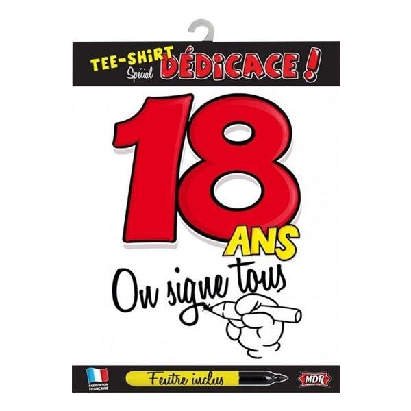 18 Years Old T-shirt To Autograph with Felt-tip Pen