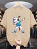 Unisexs Summer 100 Cotton Fashion Sports Leisure Loose Golf Player Pattern Printed Round Neck Short Sleeve Tshirt Top