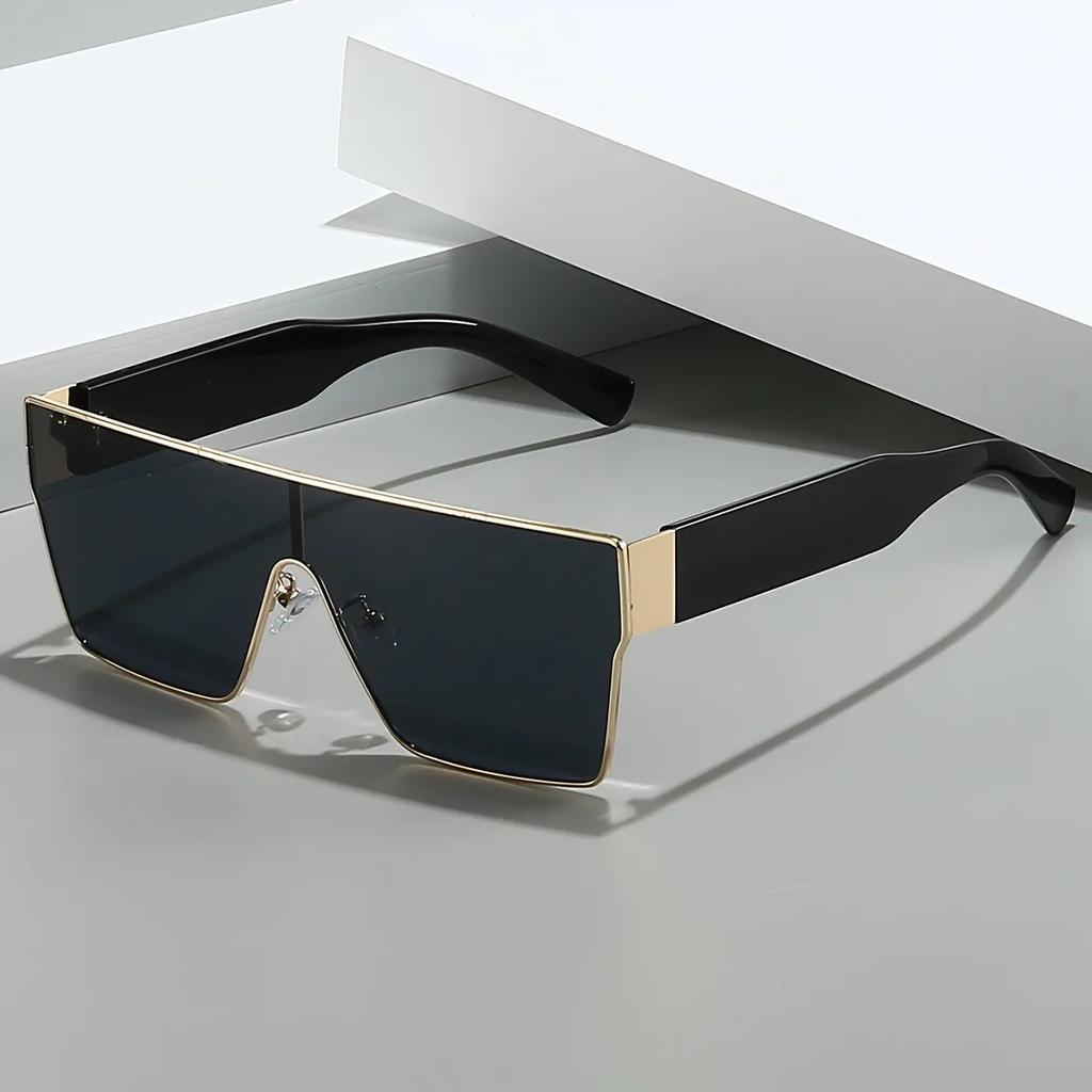 Модные квадратные солнцезащитные очки женские очки класса люкс мужские винтажные с металлической оправой цельные солнцезащитные очки тень UV400