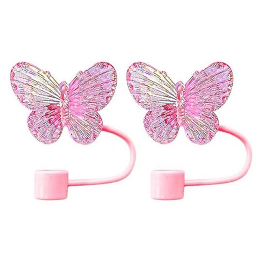 2 шт. Насадки-бабочки на соломинку 10 мм для стакана 30/40 унций, многоразовая соломинка для питья