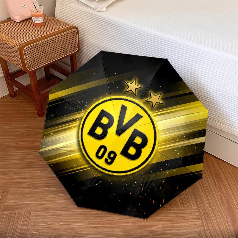 BVB09 pattern, automatic folding umbrella, portable and foldable design, 8 ribs, a Christmas or birthday gift.