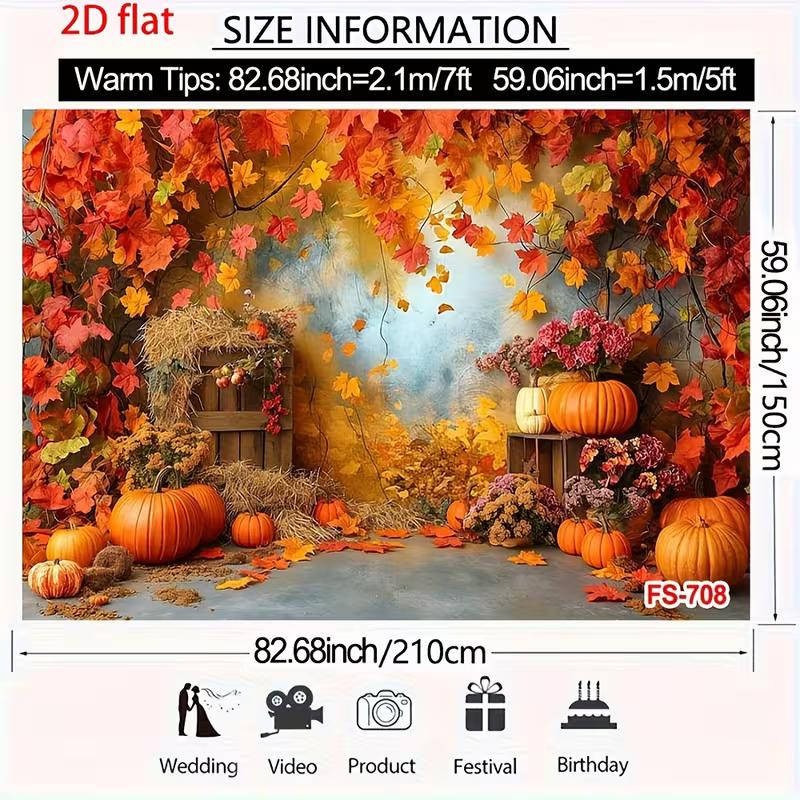 2D Rustic Fall Pumpkin Harvest Photography Background