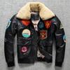 Autumn and Winter Flight Suit Jacket Genuine Leather Jacket Men's First Layer Cowhide and Cotton Large Size Jacket