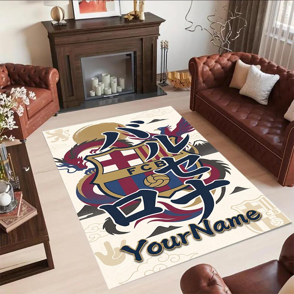 Fc Barcelona Personalized Name Area Rug Perfect for Outdoor Dining Room Entryway Hallway Anti-slip Rug Decorate Offices Wedding Party Gift