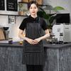 Полосатый кухонный фартук с регулируемыми лямками, пятностойкий фартук для готовки для профессиональных поваров и домашних кулинаров, чистая работа