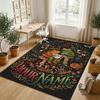 Frogs Theme Soft Crystal Velvet Rug Custom Name & Text Print Non Slip Floor Rug for Bedroom Living Room