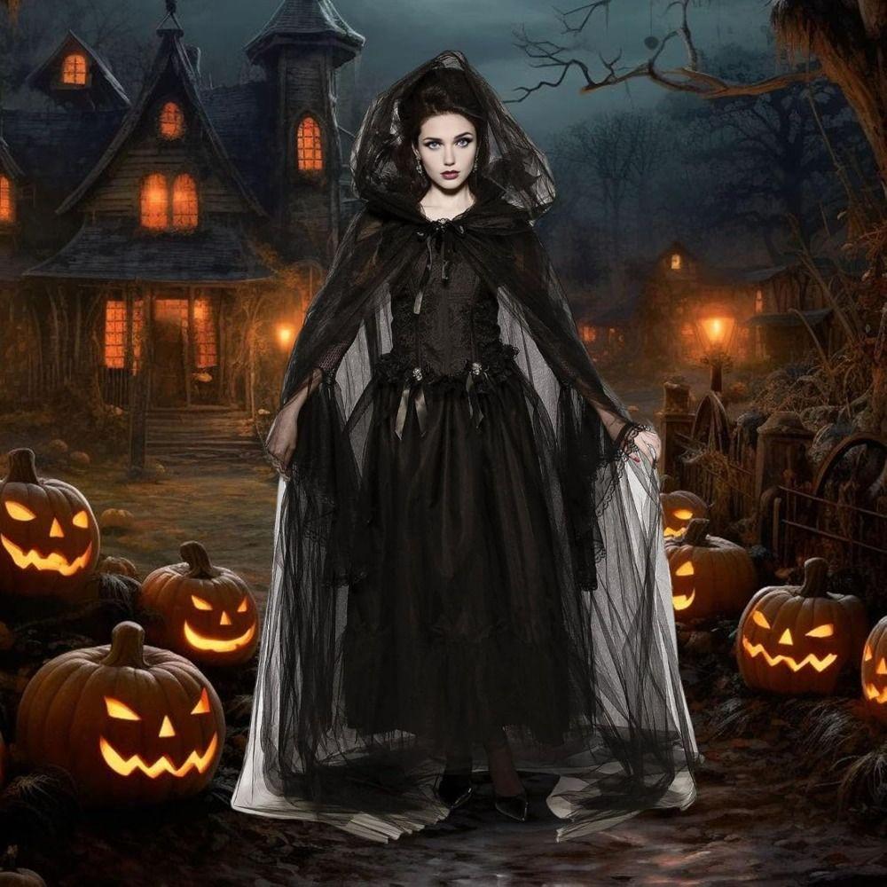 Винтажный Плащ с Капюшоном на Хэллоуин с Большим Капюшоном Винтажный Плащ-накидка Креативный Подарок Верхняя Одежда