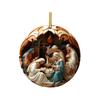 Nativity Scene Ornaments Acrylic Flat Hanging Pendant Keepsake The Birth of Jesus Decor for Christmas Tree Party Car Wall Door