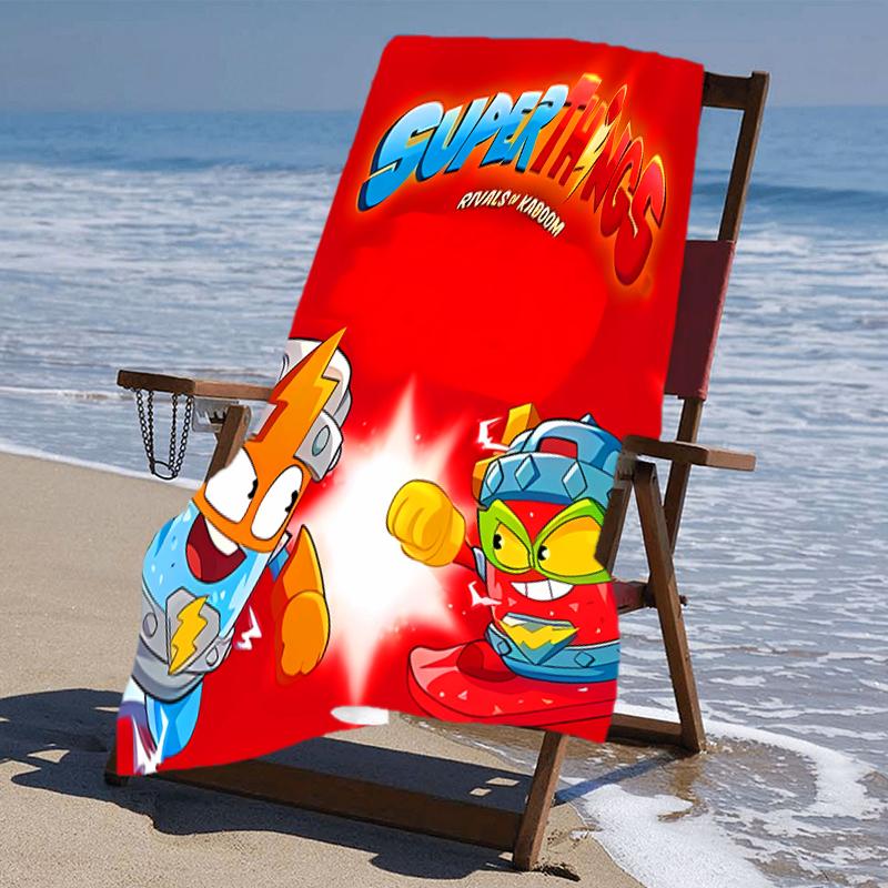 proof beach towel with a Superthings2 pattern - soft,absorbent,quick-drying,machine washable - perfect for swimming,camping,bathing