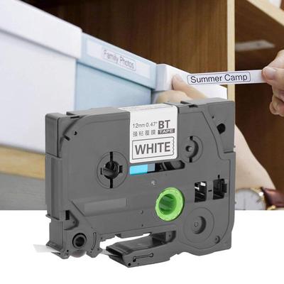 Совместима с Tze-231 P-Touch, черно-белая ламинированная лента для этикеток, 12 мм.