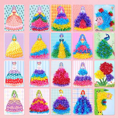 1 набор подарков на день рождения для девочек, детей, тканевое искусство, головоломка, набор для рисования проколами, игрушки для творчества, наклейка на доску для проколов принцессы