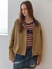 Maxza Leather Contrast Collar Faux Suede Jumper