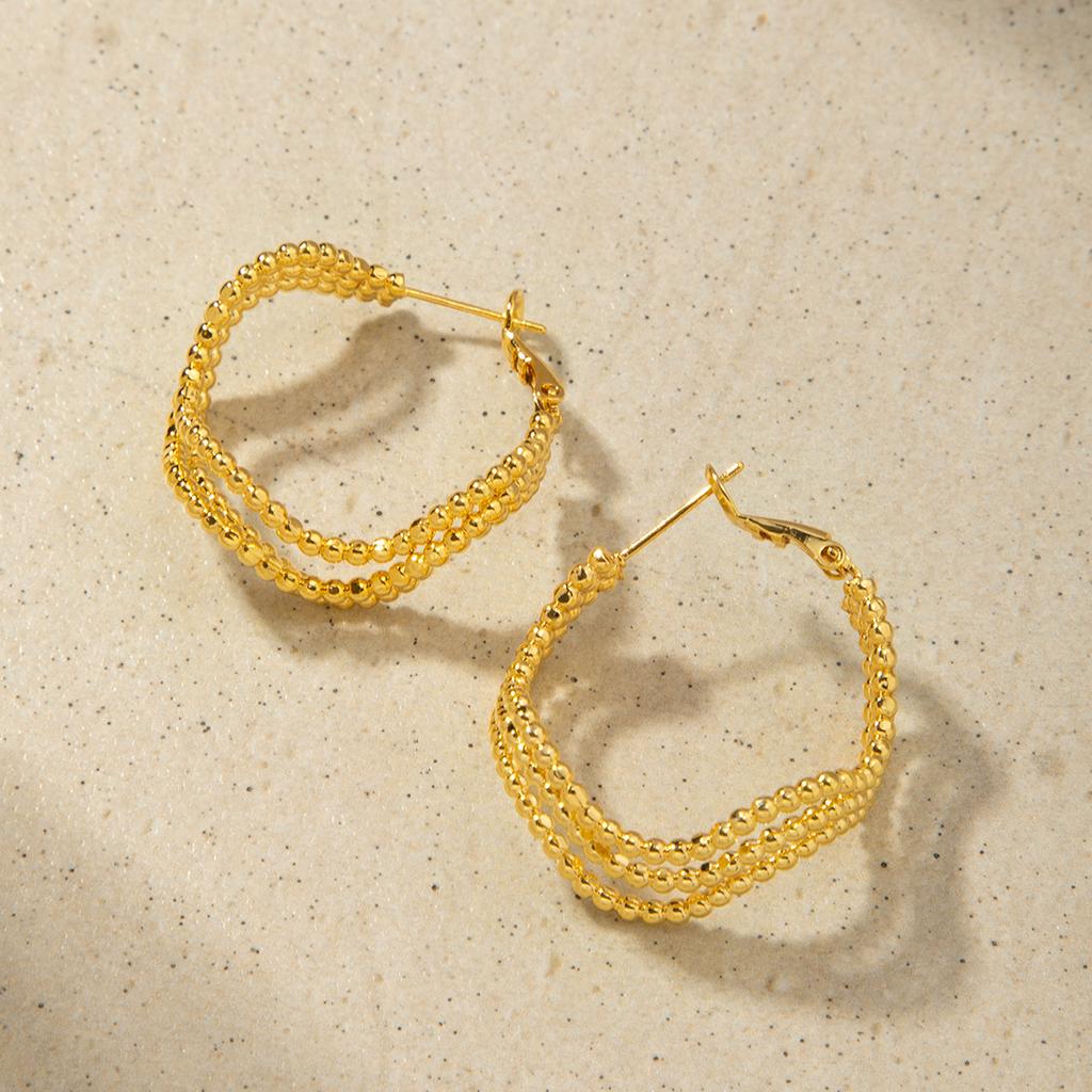 Покрытые медью серьги-шарики из металла с геометрическим плетением, с дизайном из 18-каратного золота, темпераментные, универсальные, антикварные женские серьги