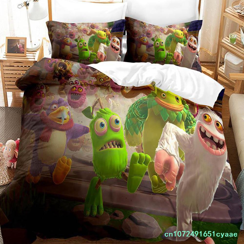 Game My Singing Monsters Bedding Set Single Twin Full Queen King Size Bed Set Adult Kid Bedroom Duvet Cover Sets Home Textiles