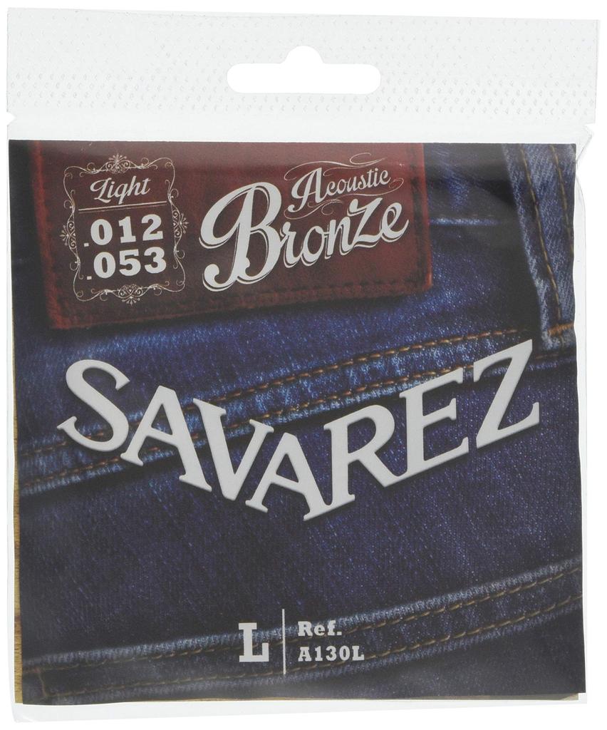 SAVAREZ A130L Bronze Light Bronze Light Acoustic Guitar Strings / 12-53