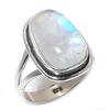 Natural Rainbow Moonstone Gemstone 925 Solid Sterling Silver Gift Ring S.6 f3E03