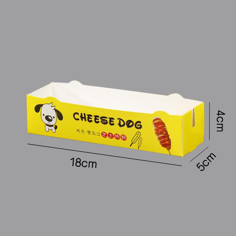100pcs/lot Hot Dog Packaging Box Sausage Snack Food Boat Boxes Disposable Party Food Serving Tray Catering Takeaway Paper Box