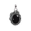 Черный Оникс - Бразилия Подвеска из стерлингового серебра 925 пробы V8330, Черная подвеска, Овальная подвеска, Подарок на День святого Валентина, Подарок для нее, Подарок на день рождения, Украшения ручной работы