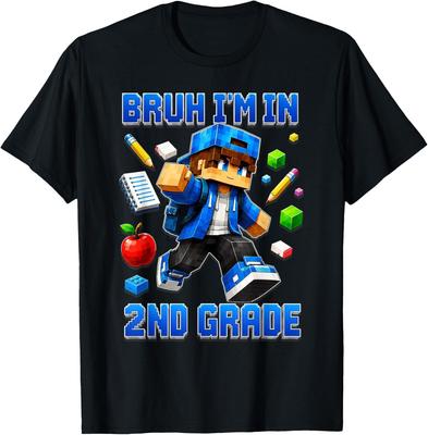 Bruh I'm In 2nd Grade Back To School Gamer Boy T-Shirt