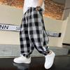 Детские антимоскитные брюки, тонкие, летние 2025, новые, повседневные брюки для мальчиков, модный корейский стиль, клетчатые, модные брюки для детей