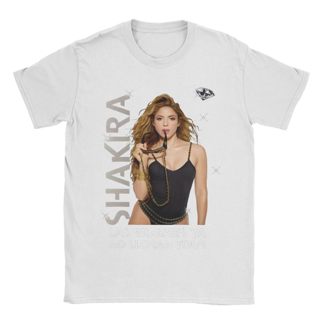 Vintage Las Mujeres No lloran Shakira TShirts Unisex Crew Neck Cotton T Shirt Short Sleeve Tees Summer Tops