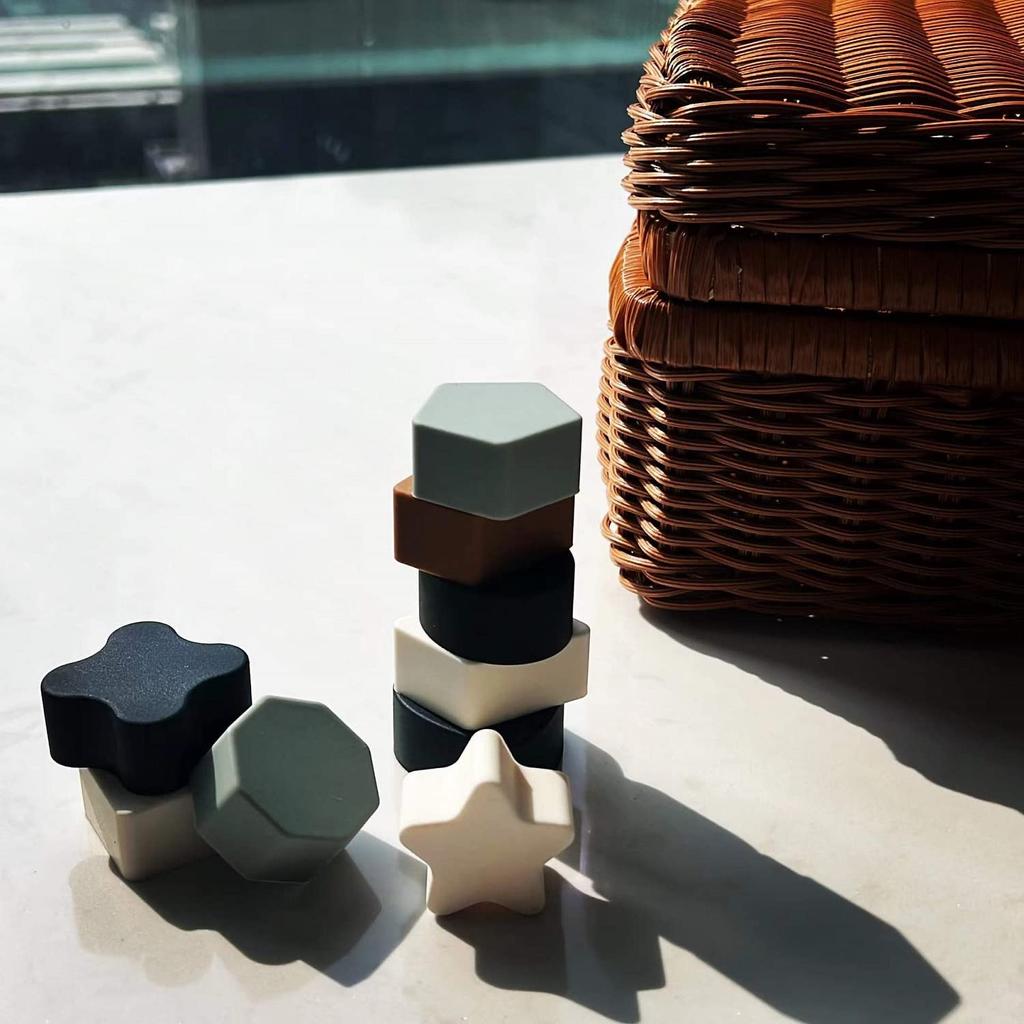 Silicone Stacking Toys Silicone Puzzle Board Shape Sorter Sensory Toys for Babies