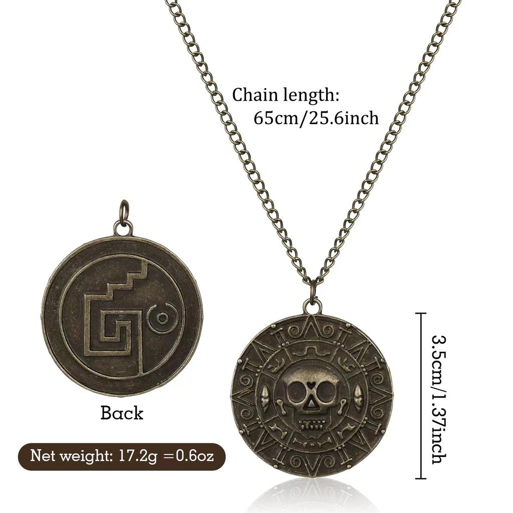 Классическое ожерелье с черепом «Пираты Карибского моря», фильмы «Проклятые ацтекские монеты», ювелирные изделия для мужчин, колье