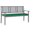 Day and Night - Day and Night 3-seater Garden Bench In Gray Eucalyptus Wood and 150 Cm Cushion