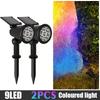 1/2PCS Solar Spotlights Outdoor Adjustable Solar Landscape Light RGB 9Leds Waterproof Solar Uplights Trees Garden Pond Yard Path