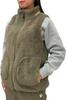 Logo Spark Women's Lined Shaggy Boa Vest, Size M, Khaki, Size 46