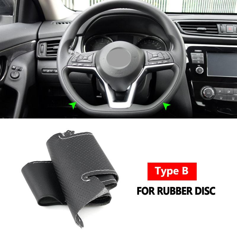 For Nissan Qashqai X-Trail Micra Leaf Rogue Sport 2018- Altima Car Steering Wheel Cover Perforated Leather