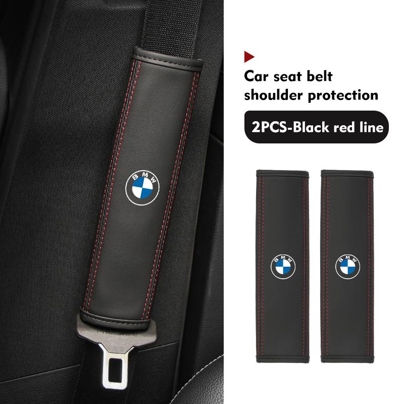 Leather Car Seat Belt Shoulder Cover Protection Accessories For BMW E90 E60 E46 E39 F30 F10 E87 X3 X4 X5 X1 G30 G20 VL4