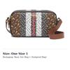 Burberry Stripes Canvas Camera Bag, One Shoulder Handheld, Crossbody Bag Unisex Malle Brown 80251701