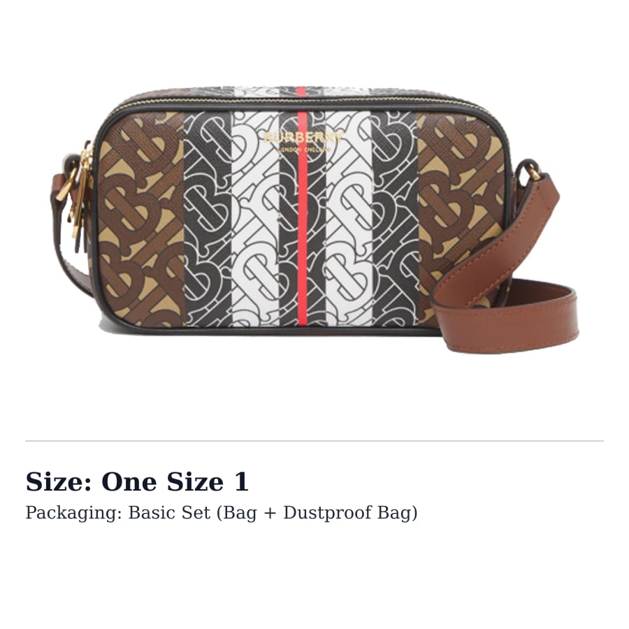 Burberry Stripes Canvas Camera Bag, One Shoulder Handheld, Crossbody Bag Unisex Malle Brown 80251701