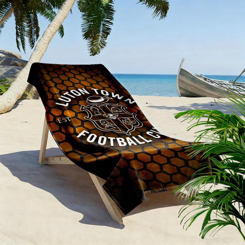 Luton Town FC Print Beach Towel, Large Soft Quick Dry Towel for Beach Camping Swimming