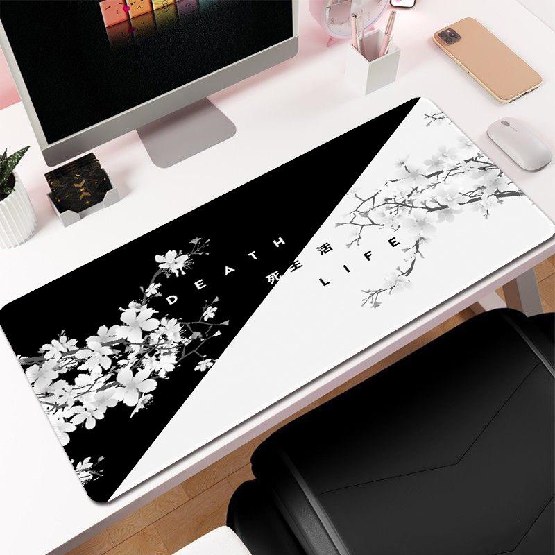 Ink Cherry Blossom Mouse Pad Large Office Desk Pad Life Black and White Series Mouse Pad Rubber Non-slip