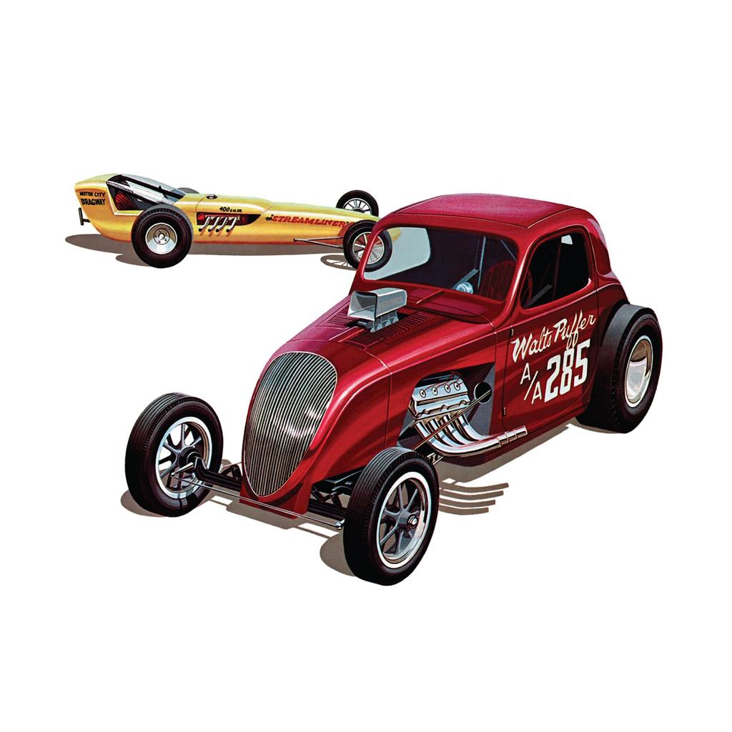 AMT Fiat Double Dragster Set Plastic Model Kit AMT1380 1/25 (2-Car Set)