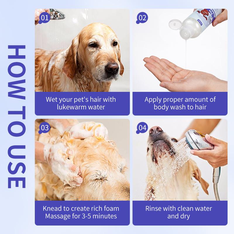 Pet Shampoo Easy Rinse Long Lasting Deep Cleaning Deodorizing Fragrance Cruelty Free For Home Pet Grooming And Bath Use