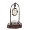 Antique Brass Nautical Vintage Style Table Clock with Wooden
