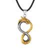 Norse Vikings Dragon Necklaces Men Retro Infinity Symbol Pendant Mix Gold Color Stainless Steel Ouroboros Amulet Hip-hop Jewelry