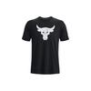Project Rock Brahma Bull Graphic Print Crew Neck Short Sleeve T-Shirt Men Tops Black 1361733-003