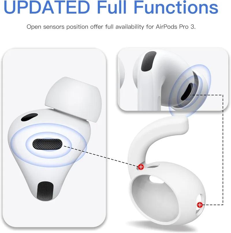 Для Airpods Pro3 Сменные амбушюры Чехол-крючок Противопотерянные колпачки для ушей для AirPods Pro3 Мягкий силикон Мягкие внутриканальные Противоскользящие ушные крючки