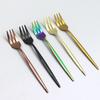 6 шт. фруктовая вилка из нержавеющей стали, вилки для торта, белое золото, красочные чайные вилки, набор столовой посуды, принадлежности для ресторана и вечеринки в отеле
