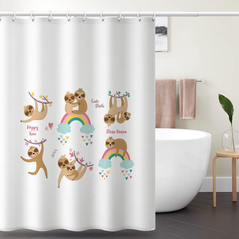 Bathroom Thickened Waterproof Curtain Mildew Proof Shower Curtain Shower Partition Curtain Shower Curtain Bathroom Curtain Free Perforation