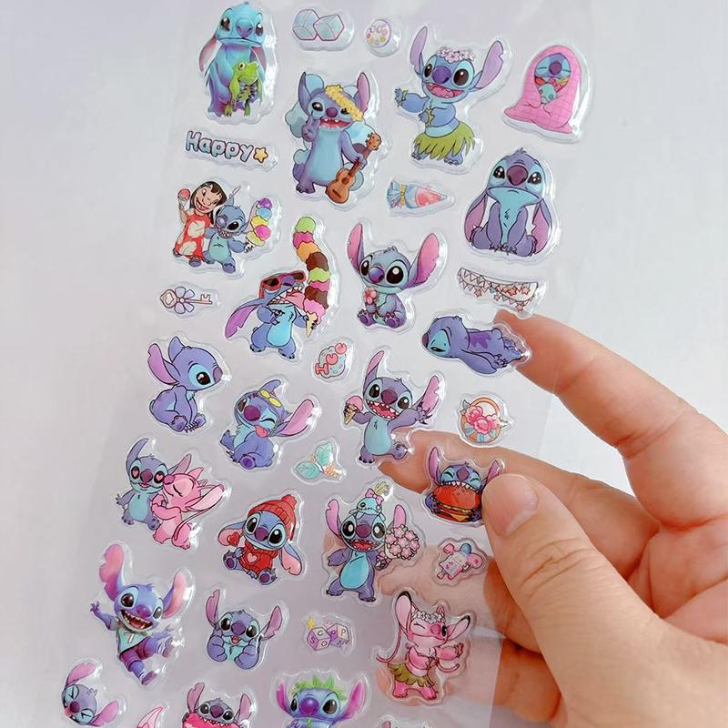Stitch Cartoon Stationery Stickers for DIY Journals, Scrapbooks, School Supplies, Assorted Patterns, Self-Adhesive, Waterproof