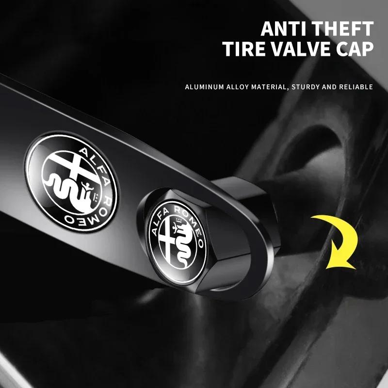 Car Keychain Keyring Tire Valve Cap Car Styling Accessories For Alfa Romeo Giulietta GT 159 147 156 Mito Brera Giulia F1 rvcr43