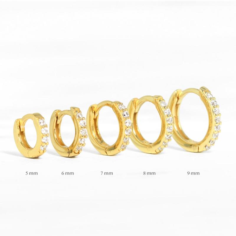 CANNER Real 925 Silver Ear Hoop Piercing Earrings for Women 6mm 7mm 8mm 9mm Geometric Round Huggie Earings Fine Jewelry