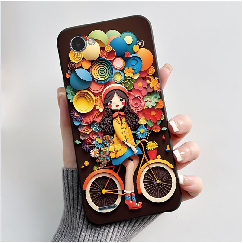 For LG Q6 Q6 Plus Q6a Case Luxury Cute Love Rabbit Funny Soft Silicone Black TPU Protective Cover LG q6 X600L X600K Phone Casing